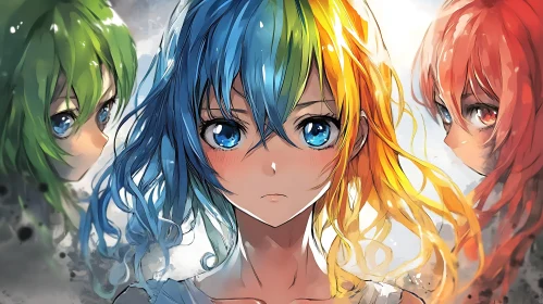 Colorful Anime Hair Portraits