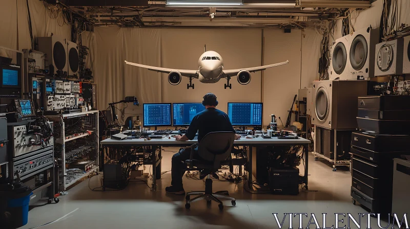 Aircraft Engineer Workspace AI Image