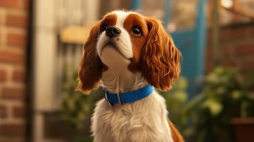 King Charles Spaniel with Blue Collar