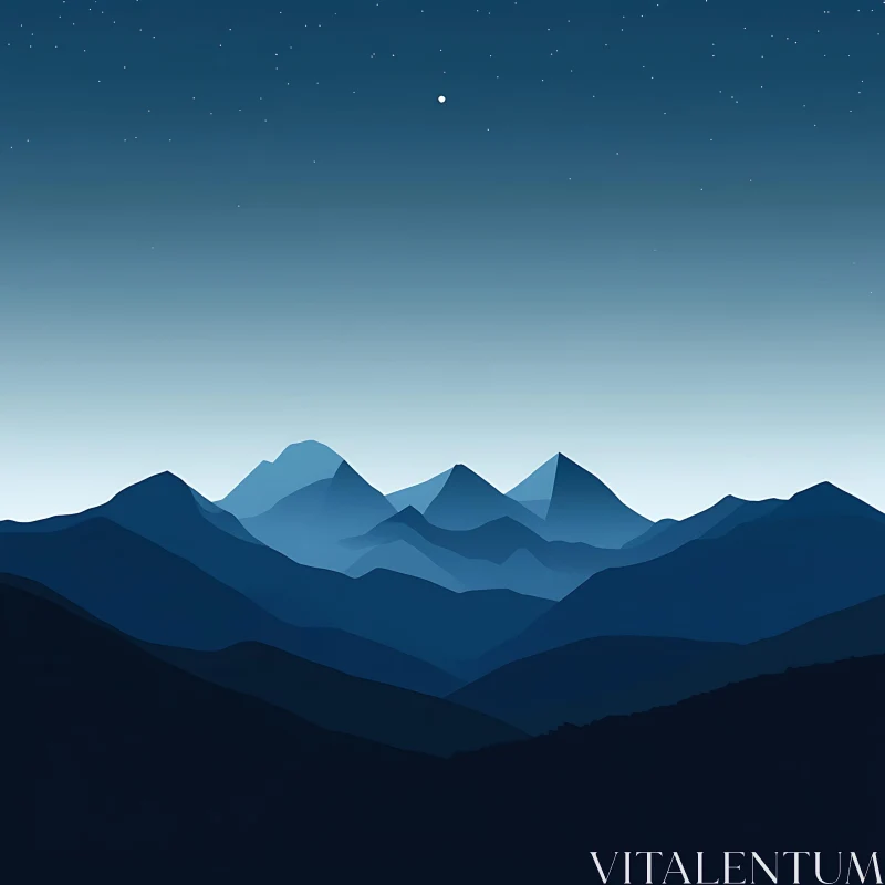 AI ART Starry Night Over Mountain Peaks