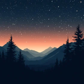 Serene Mountain Landscape at Dusk