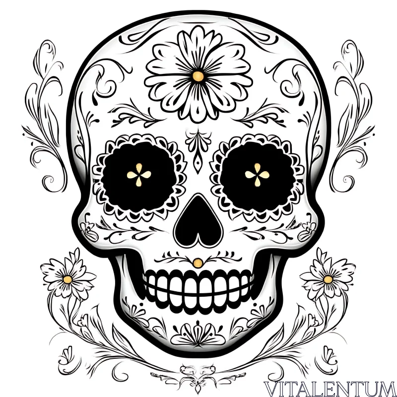 Day of the Dead Skull Artwork AI Image