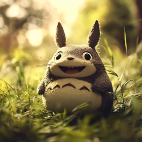 Smiling Totoro in Meadow