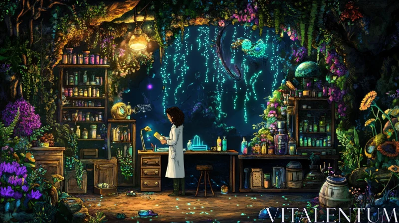Glowing Science Lab AI Image