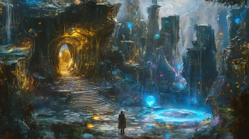 Enigmatic Portal Scene in Fantasy Realm