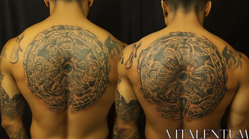 AI ART Intricate Tattoo Art on Man's Back