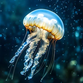 Floating Jellyfish with Delicate Tentacles