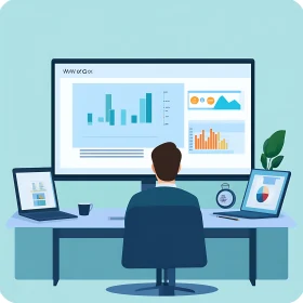 Workspace Data Analysis Illustration