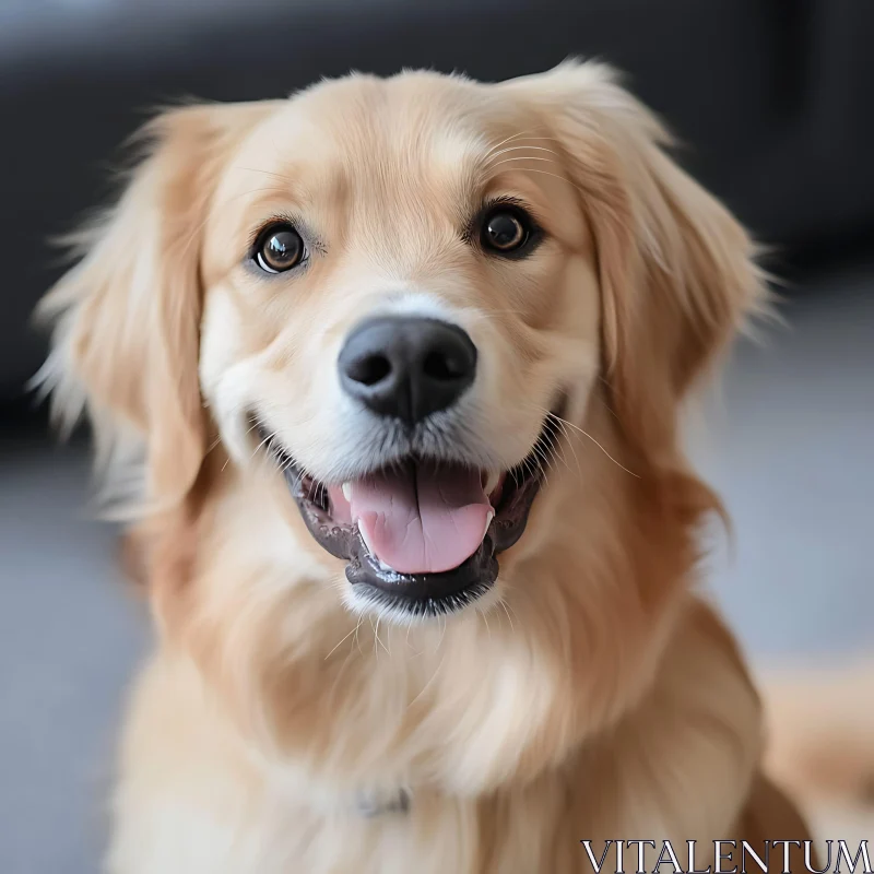 Smiling Golden Retriever Close-Up AI Image