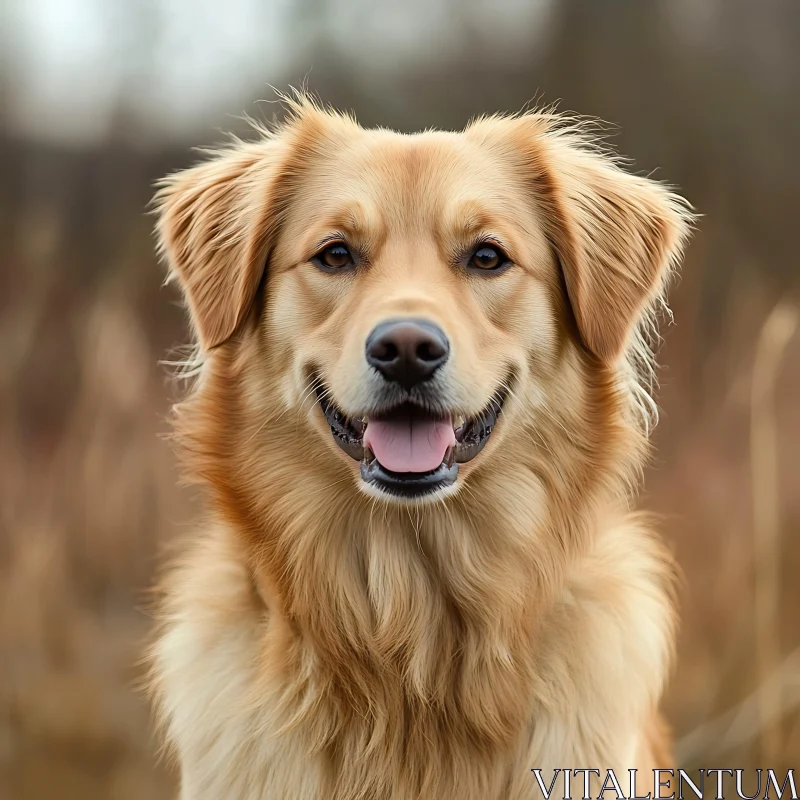 Smiling Golden Retriever Dog Close-Up AI Image