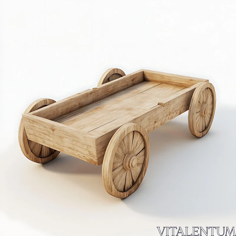 AI ART Antique Wooden Transport Cart