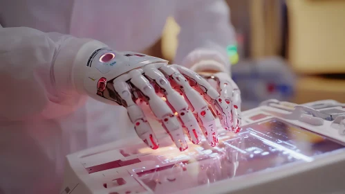 Robotic Hand on Glowing Interface