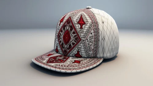 Diamond Print Baseball Cap with Eastern Motifs | Hyperrealistic Precision