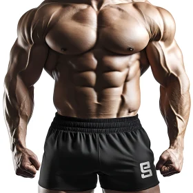 Detailed Muscular Bodybuilder's Torso