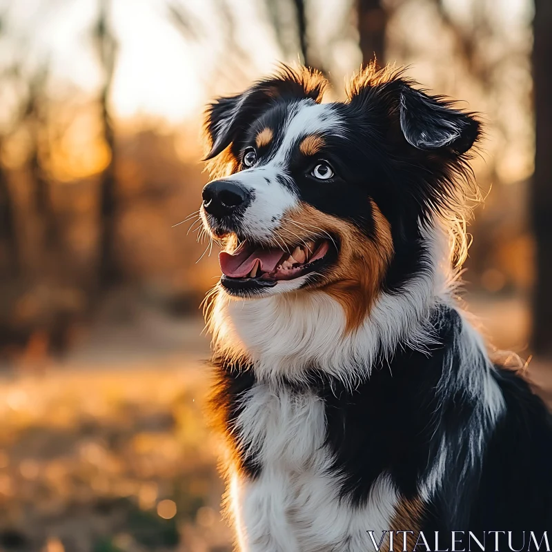 AI ART Joyful Dog in Autumn Setting