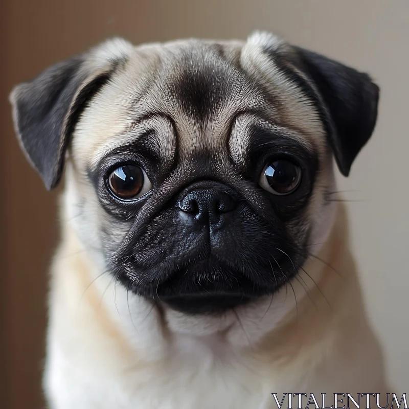 AI ART Charming Pug with Expressive Eyes