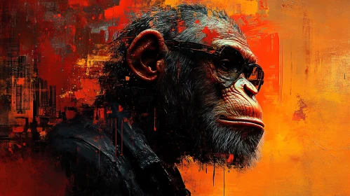 Chimpanzee in Sunglasses Art