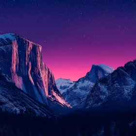 Mountain Range at Night