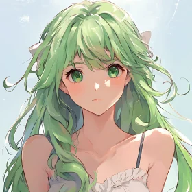 Green-Haired Anime Girl Portrait