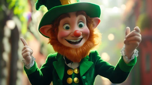 Joyful Leprechaun in Green Attire