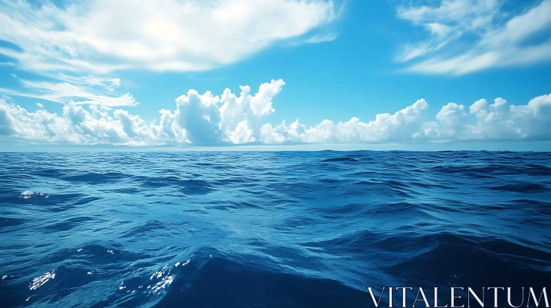 Calm Sea and Sky Landscape AI Image