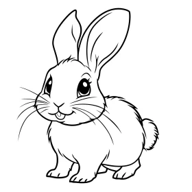 Charming Rabbit Cartoon Drawing