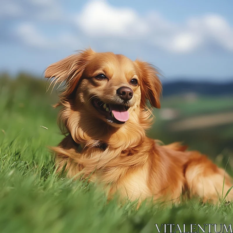 Golden Dog Enjoying Nature AI Image