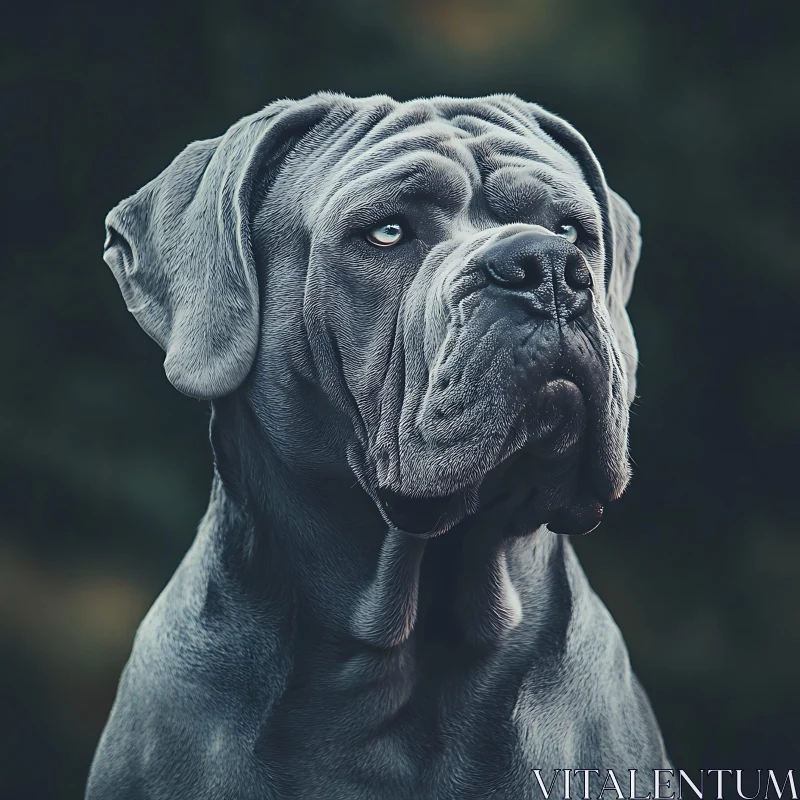 Powerful Mastiff Portrait in Detailed Close-Up AI Image