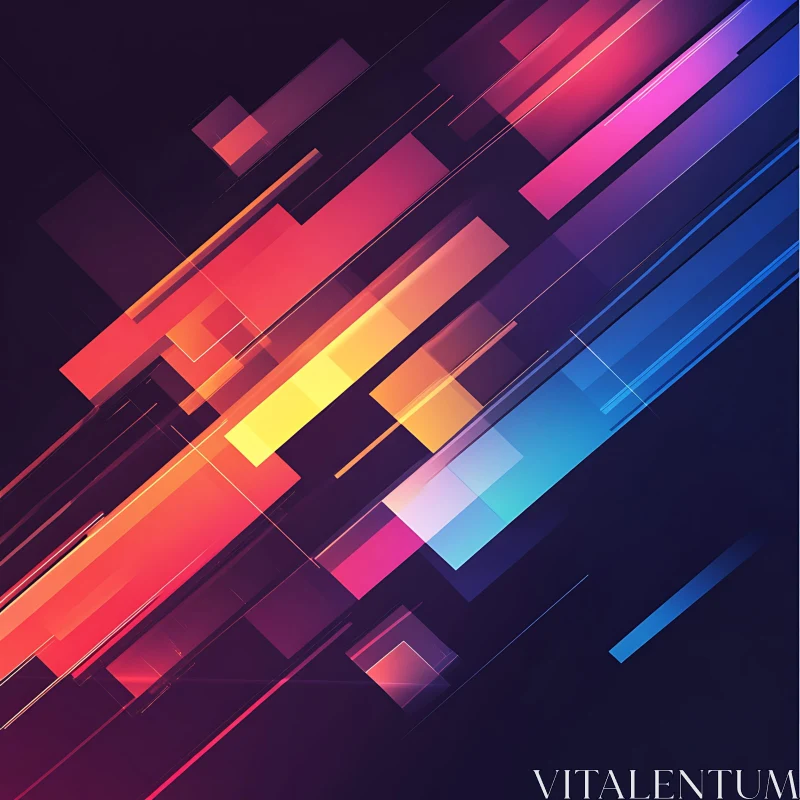 Modern Abstract Geometric Shape Composition AI Image