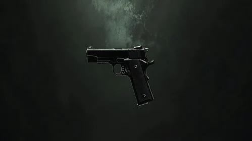 Still Life of a Black Handgun