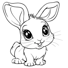 Charming Cartoon Bunny Drawing