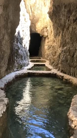 Serene Cave with Reflective Pools