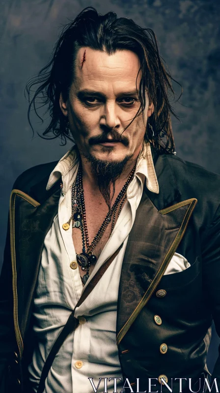 Powerful Portrayal of Johnny Depp AI Image