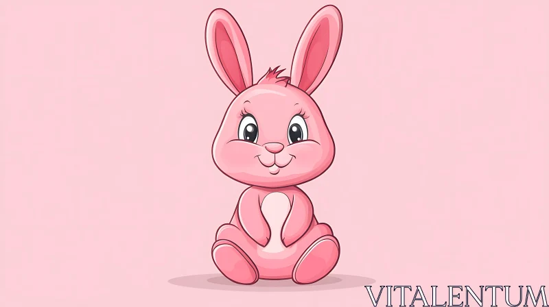 Charming Pink Rabbit Character Art AI Image