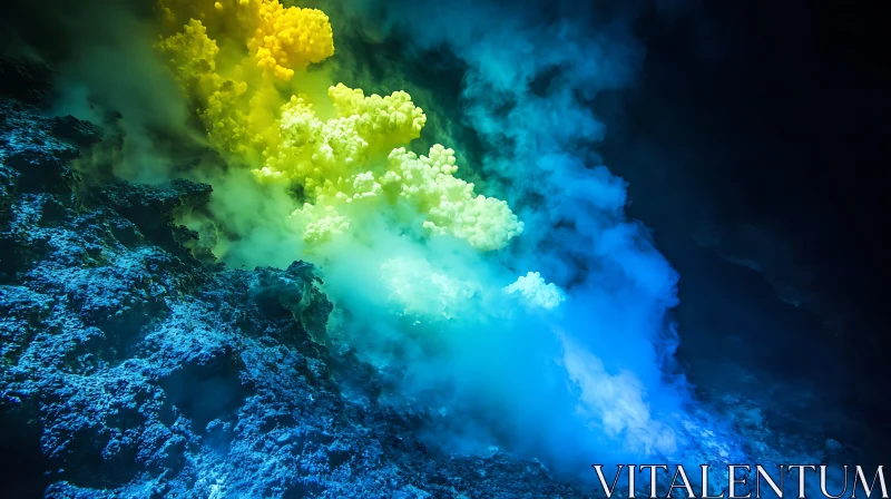 AI ART Volcanic Sulfur: A Colorful Geological Wonder