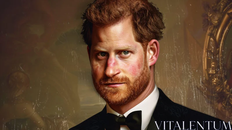 Elegant Portrait of Prince Harry AI Image