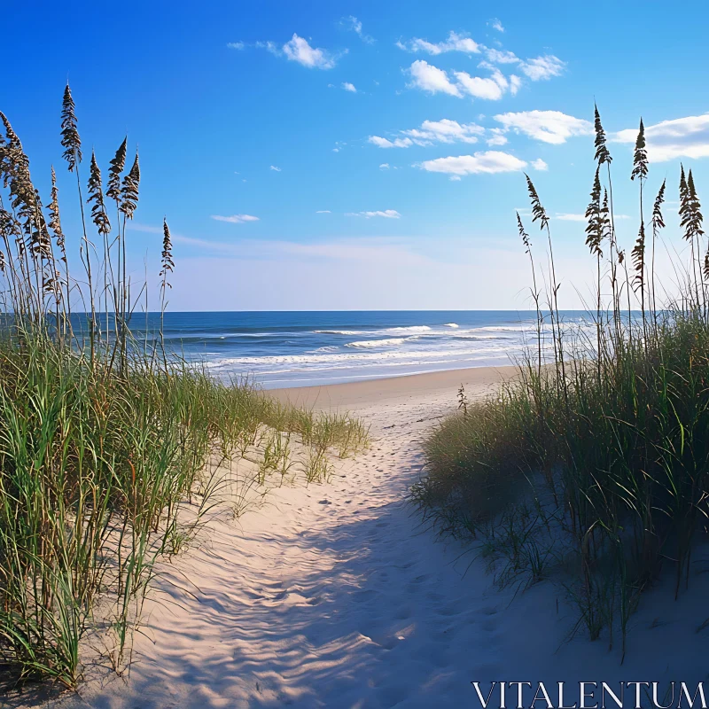 Coastal Path to Ocean Serenity AI Image