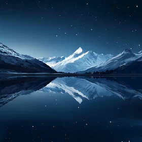 Starlit Mountain Reflection