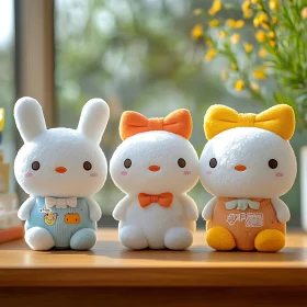 Pastel Plush Toys with Bows