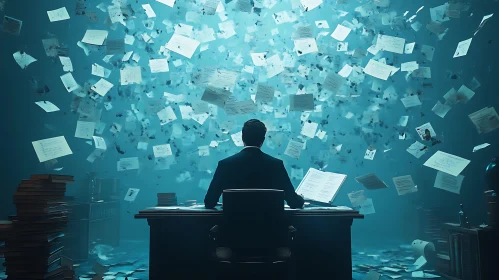 Chaos of Documents: An Abstract Office Scene