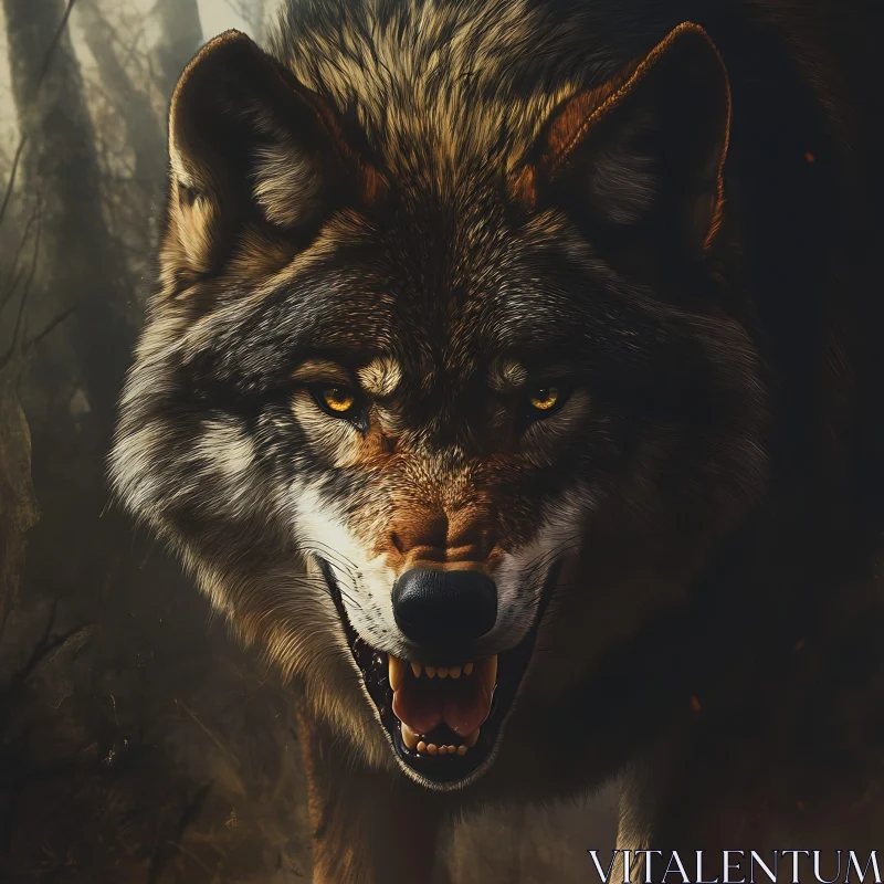 AI ART Shadow Wolf Portrait