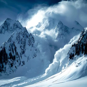 Winter Mountain Avalanche