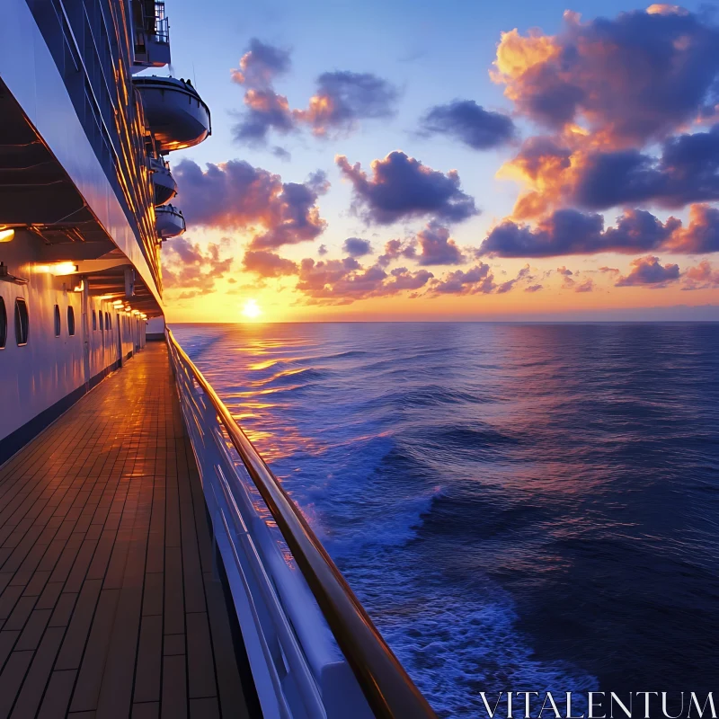 Ocean Cruise at Sunset AI Image