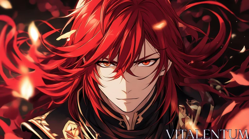 Fantasy Anime with Red-Haired Character AI Image