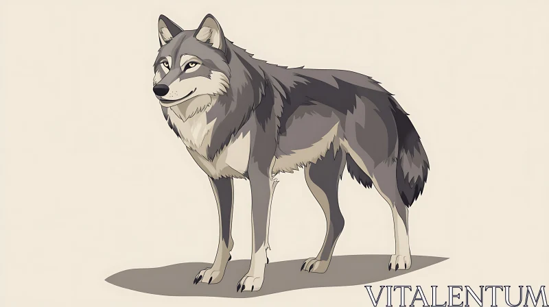 AI ART Stylized Wolf Portrait - Digital Art