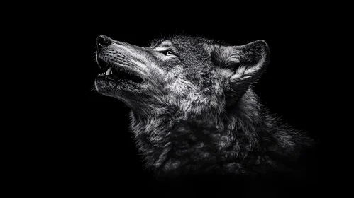 Black and White Wolf Howl