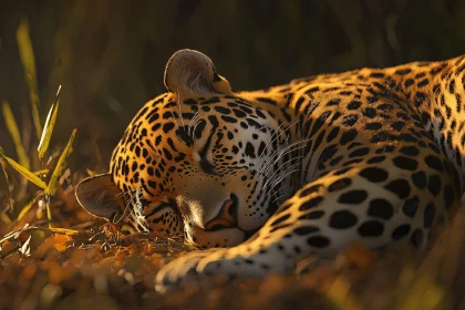 Sleeping Jaguar Portrait