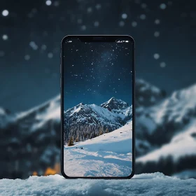 Snowy Peaks on Mobile Device