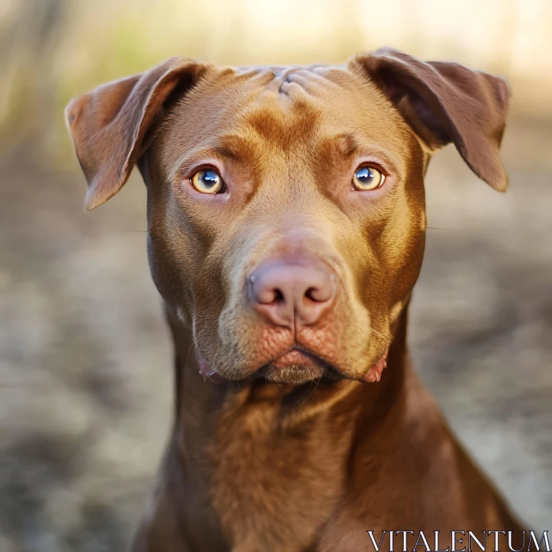 AI ART Brown Dog Close-up Portrait