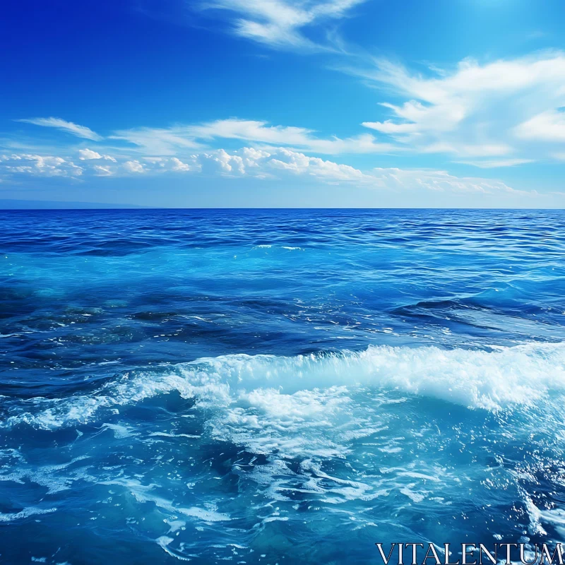 Calm Ocean View with Gentle Waves AI Image